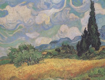 Wheat Field with Cypresses at the Haute Galline near Eygalieres (nn04), Vincent Van Gogh